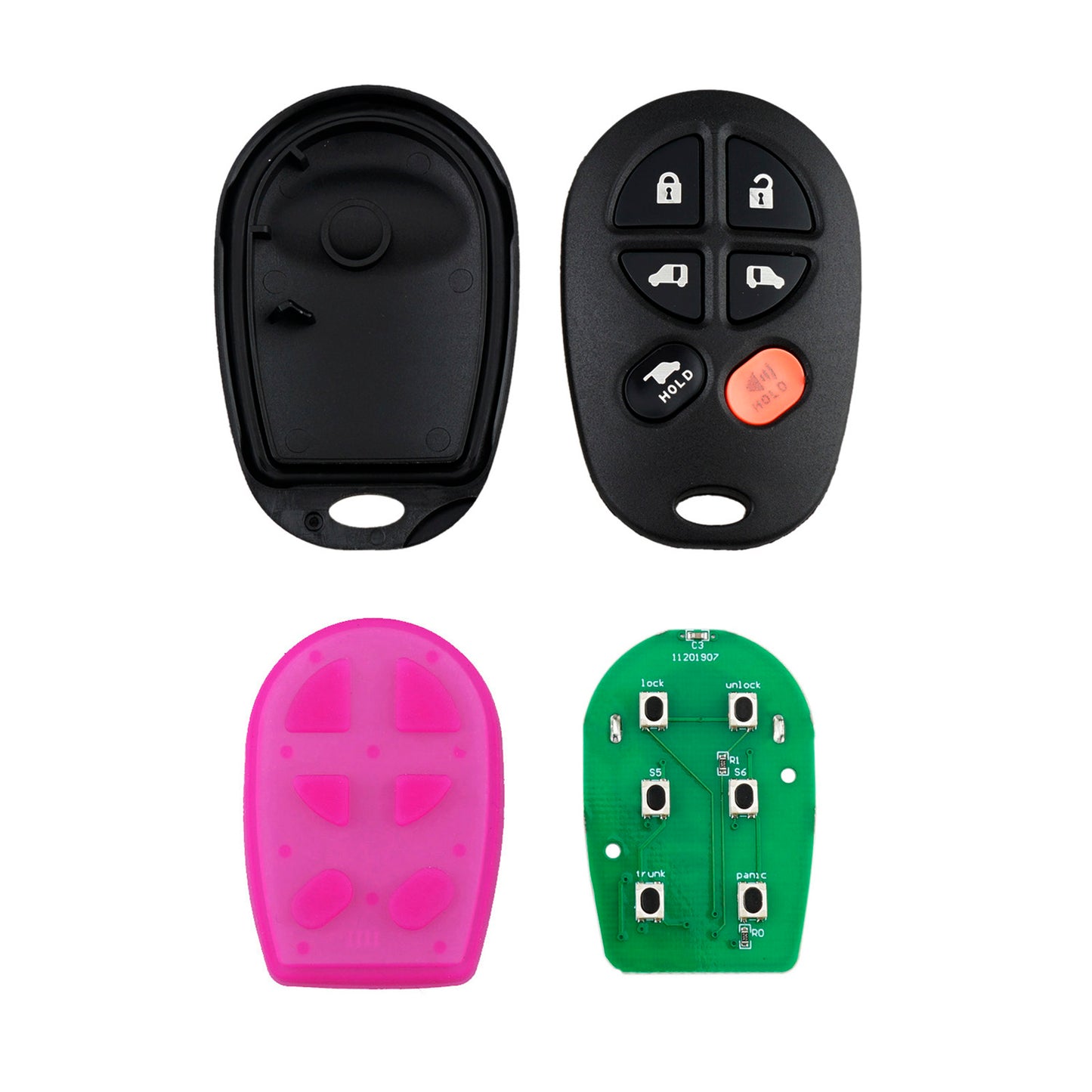 5 Buttons 315MHz Keyless Entry Fob Remote Car Key For 2004 - 2020 Toyota Sienna FCC ID: GQ43VT20T SKU : J261
