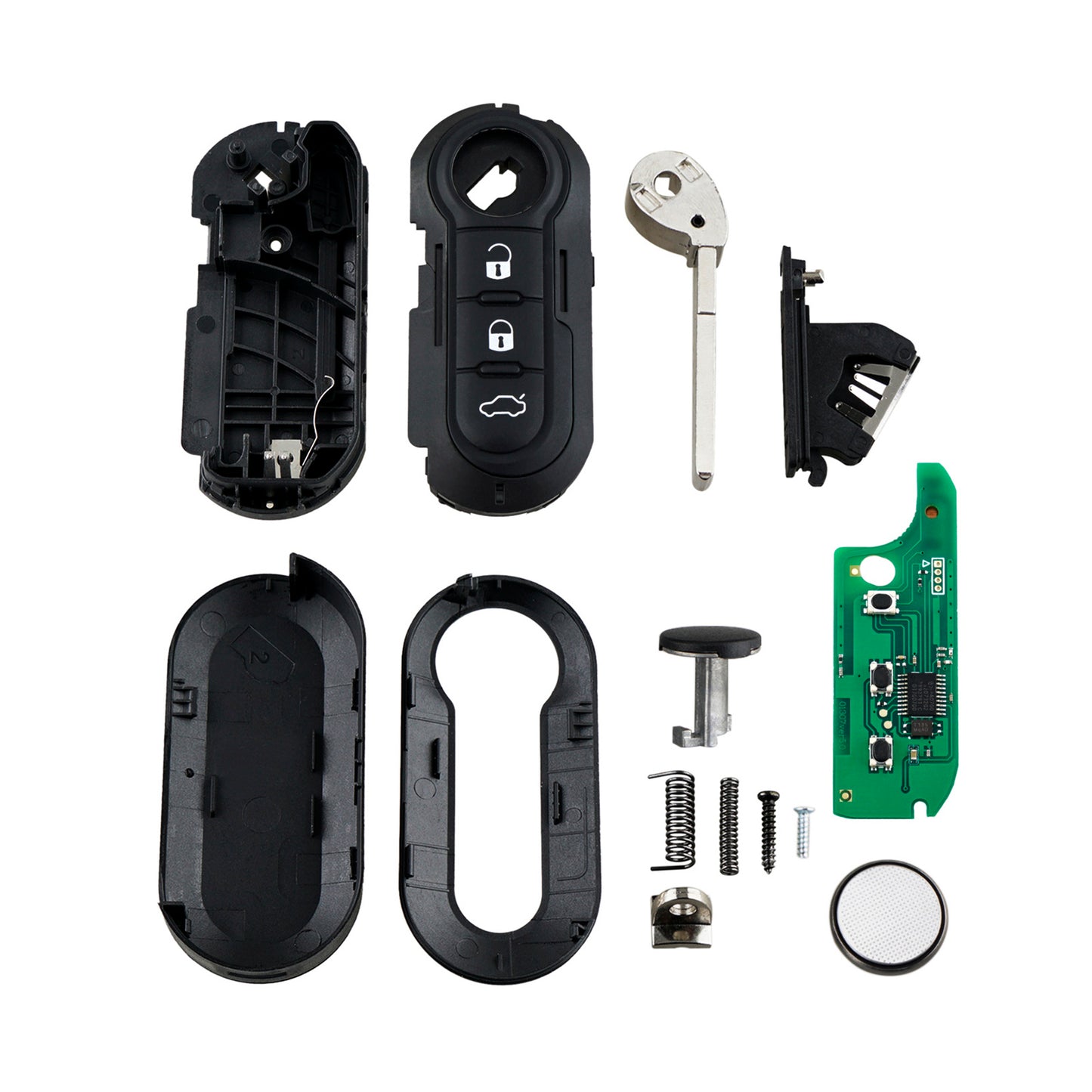3 Buttons 433MHz Keyless Entry Fob Remote Car Key For 2014 - 2017 Fiat 500L (Marelli BCM) Dodge Ram Promaster (Marelli BCM) FCC ID:2ADPXTRF198 SKU : J652