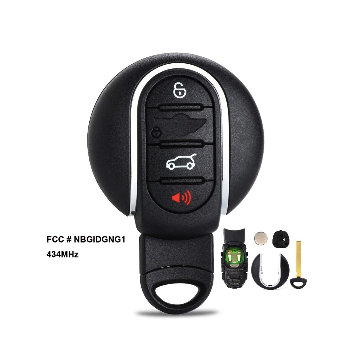 4 Buttons 434MHz Keyless Entry Fob Remote Car Key For 2014-2018 Mini Cooper FCC ID: NBGIDGNG1 FEM / BDC SKU : J498