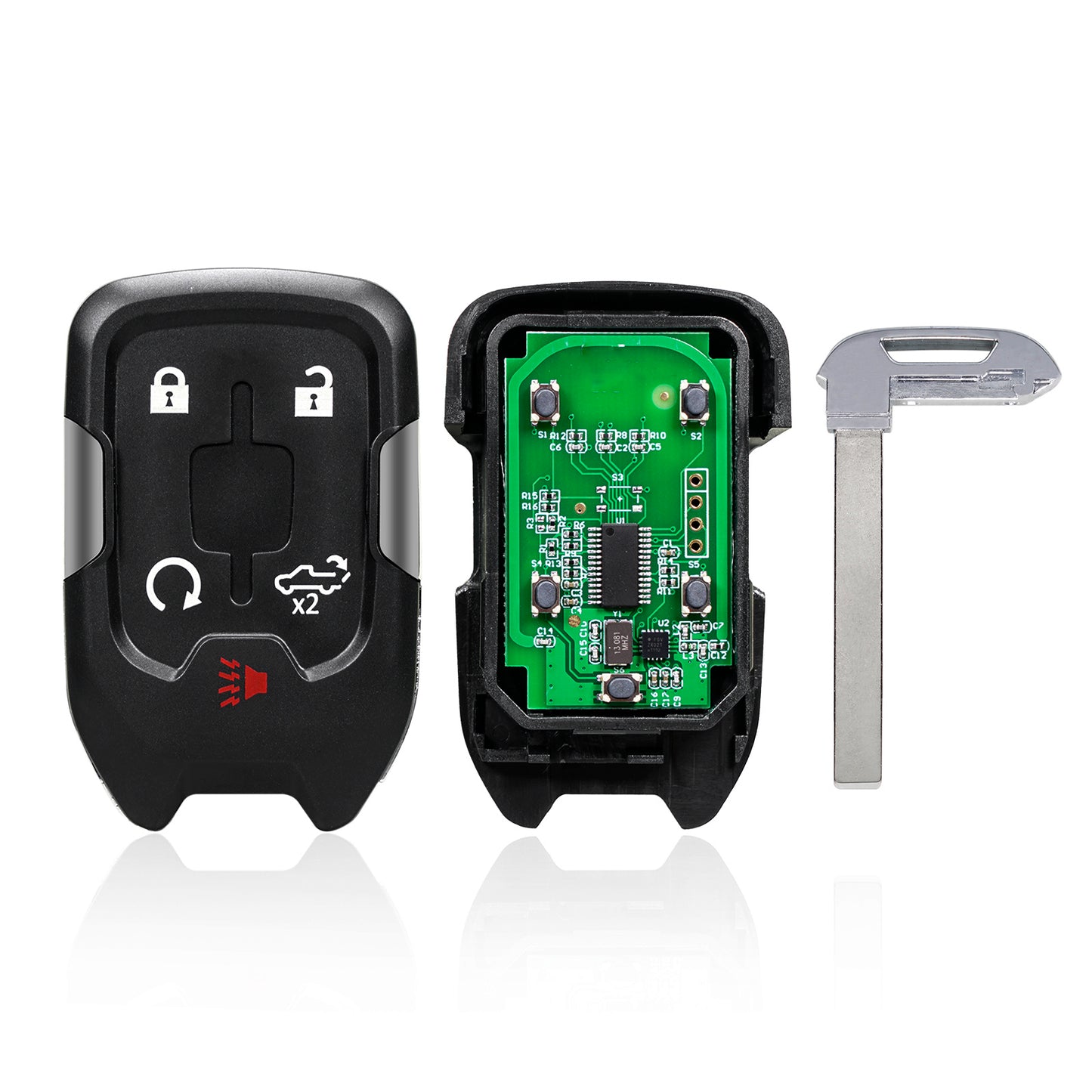5 Buttons 433MHz Keyless Entry Proximity Remote Smart Fob Car Key For 2019 - 2021 Chevrolet Silverado GMC Sierra FCC ID:HYQ1EA SKU:J730