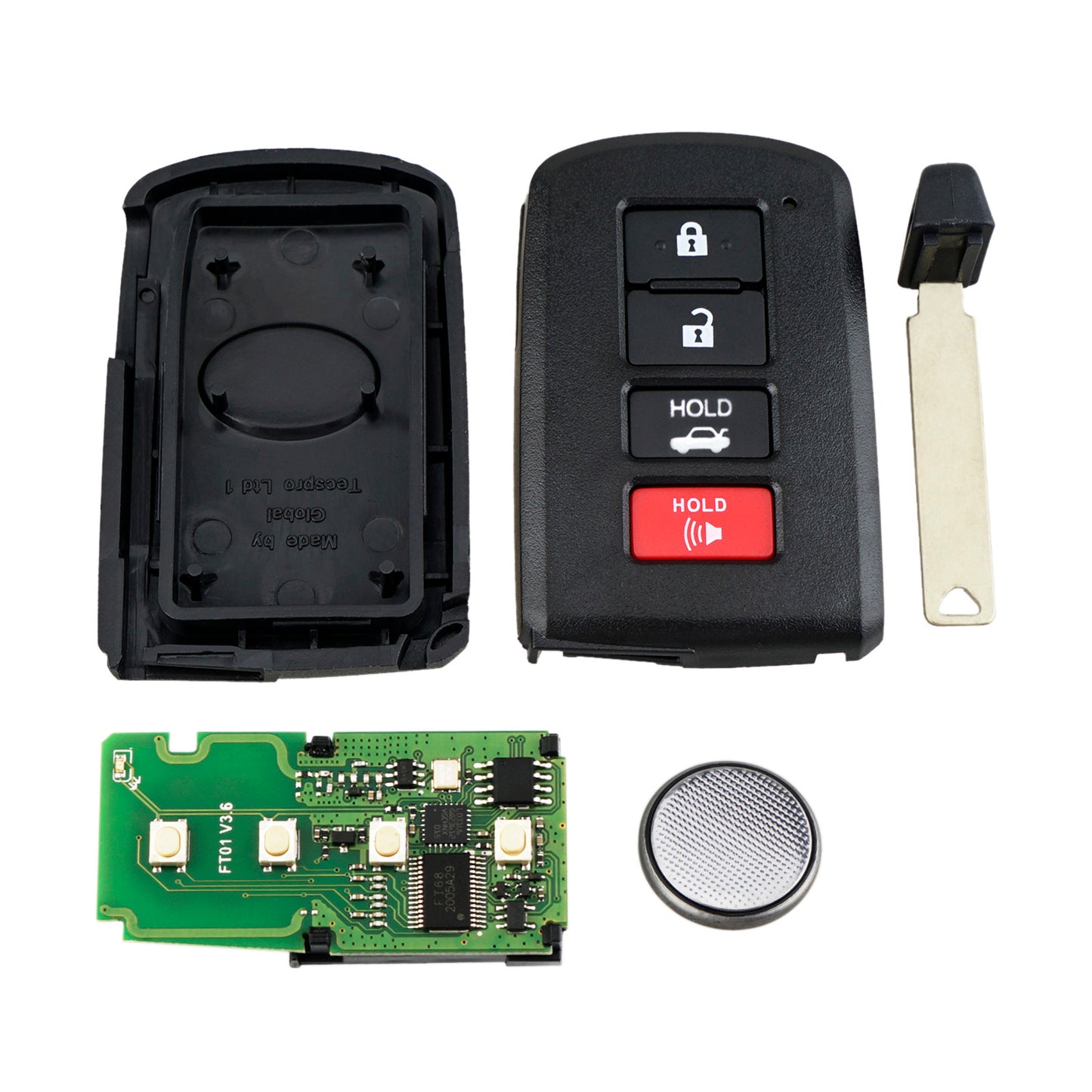 4 Buttons 315 MHz Keyless Entry Remote Car Key Fob for 2012-2020 Toyota Avalon Camry Hibrido Corolla LE SE XSE XLE FCC ID : HYQ14FBA G Board 0020 SKU : H523
