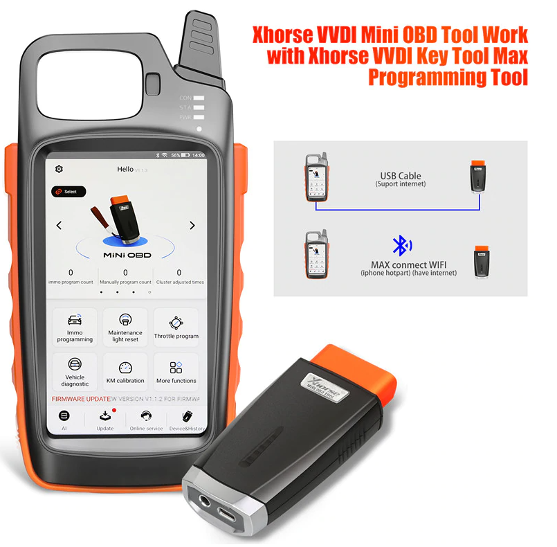 V1.3.3 Xhorse VVDI MINI OBD Tool Immo Programmer Work with VVDI Key Tool MAX/Xhorse App