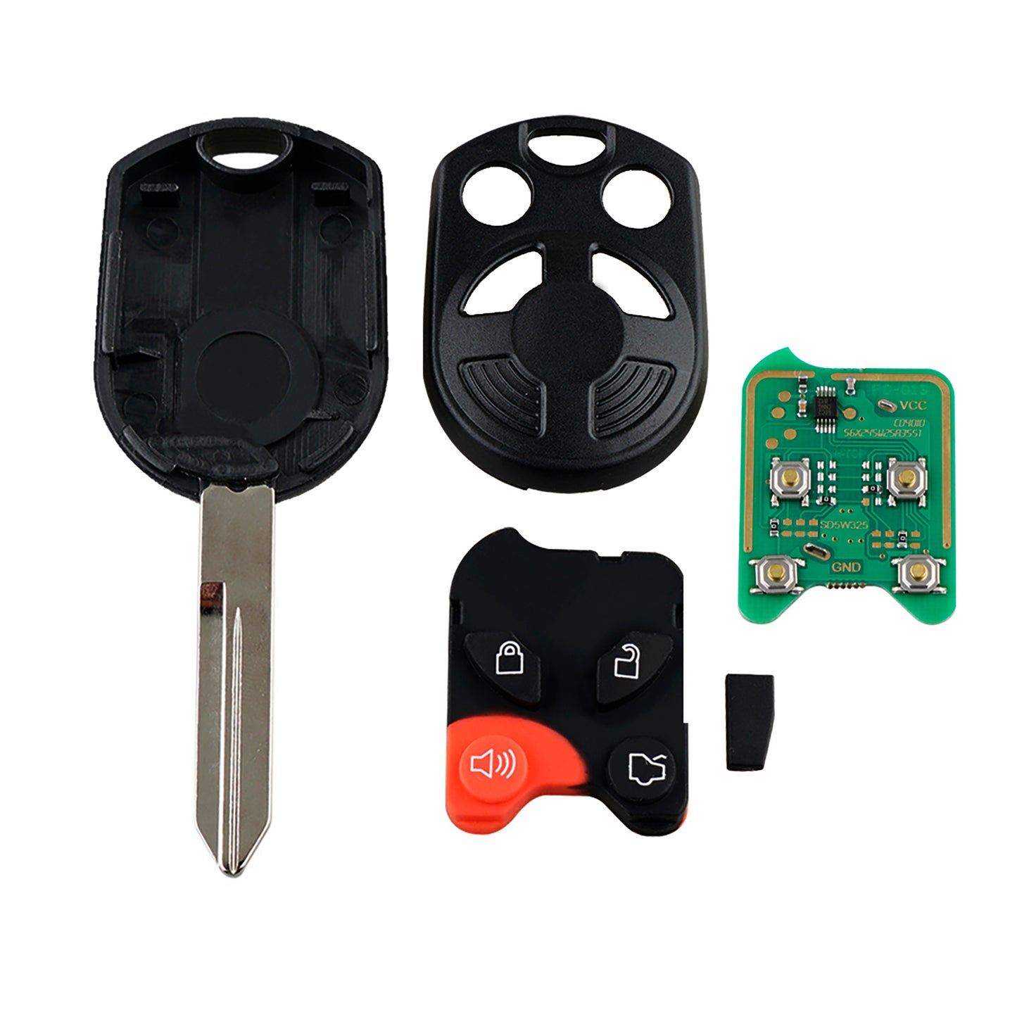 4 Buttons 315MHz Keyless Entry Fob Remote Car Key For 2007-2012Ford Edge Escape Expedition Explorer Five Hundred Flex Focus Freestyle Fusion Mustang Taurus Ford Taurus X FCC ID:  OUCD6000022 SKU : J045
