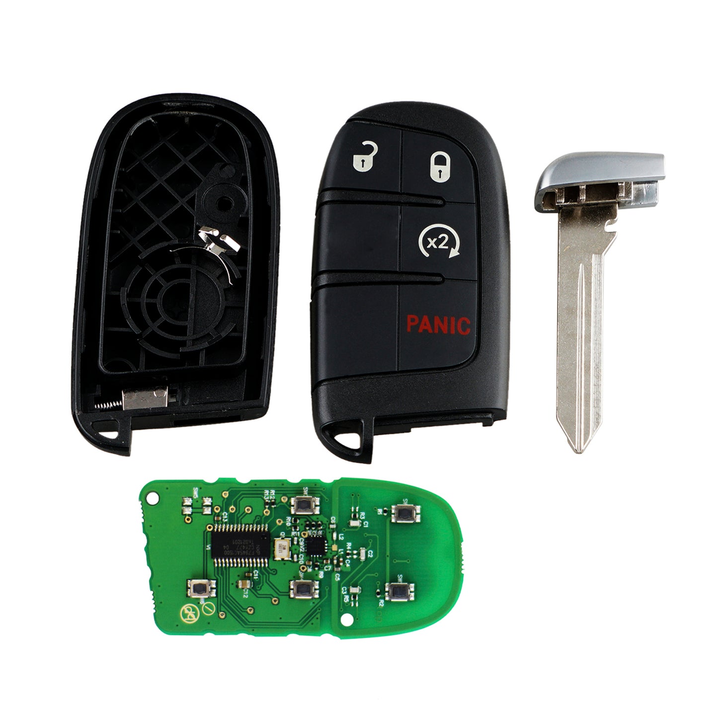 3+1 Buttons 433MHz Keyless Entry Fob Remote Car Key For 2019 - 2021 Dodge Challenger Charger FCC ID:  M3M-40821302 SKU : J962