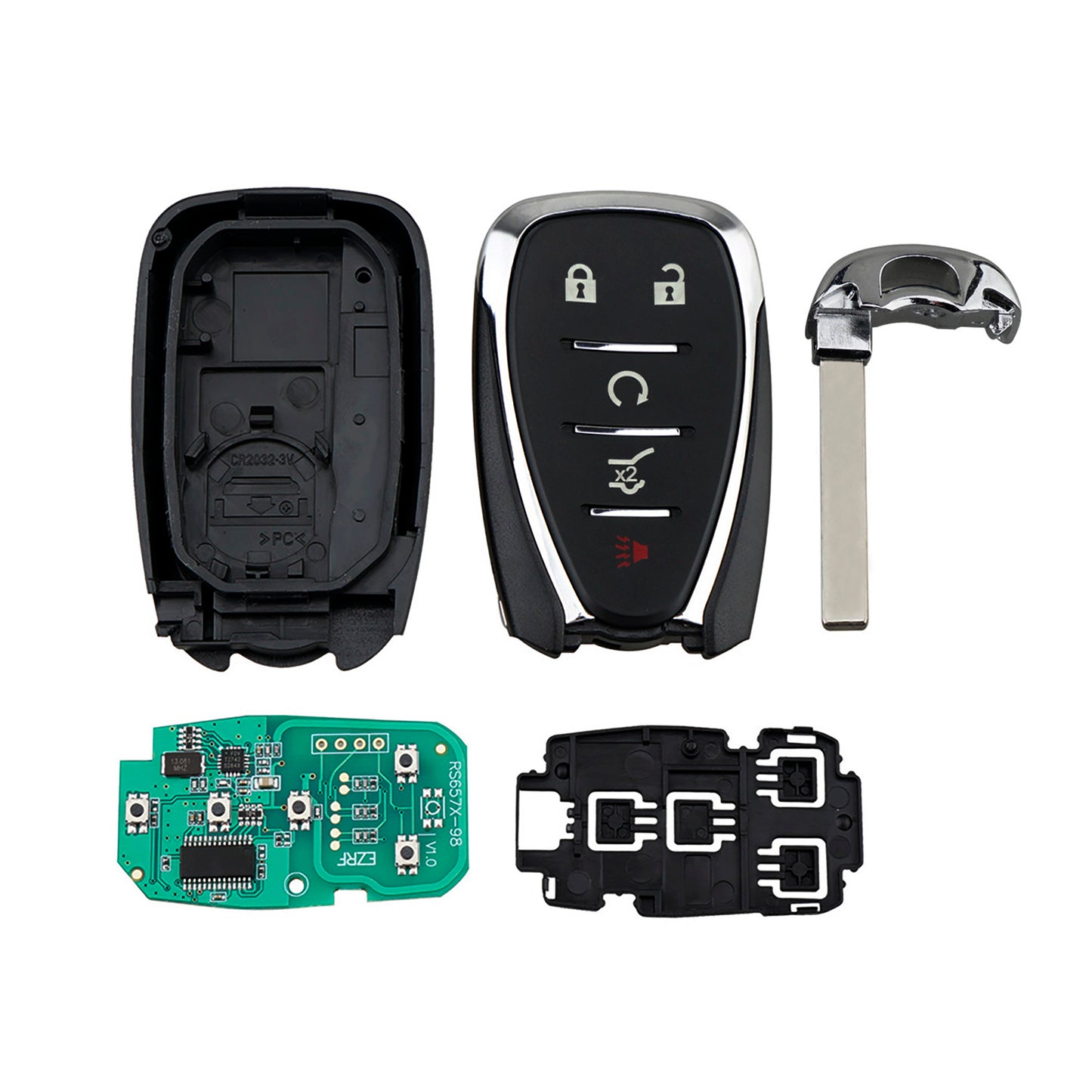 5 Buttons 433MHz Keyless Entry Fob Remote Car Key For 2018-2021 Chevrolet Blazer Equinox Traverse Trailblazer FCC ID: HYQ4EA SKU : J444